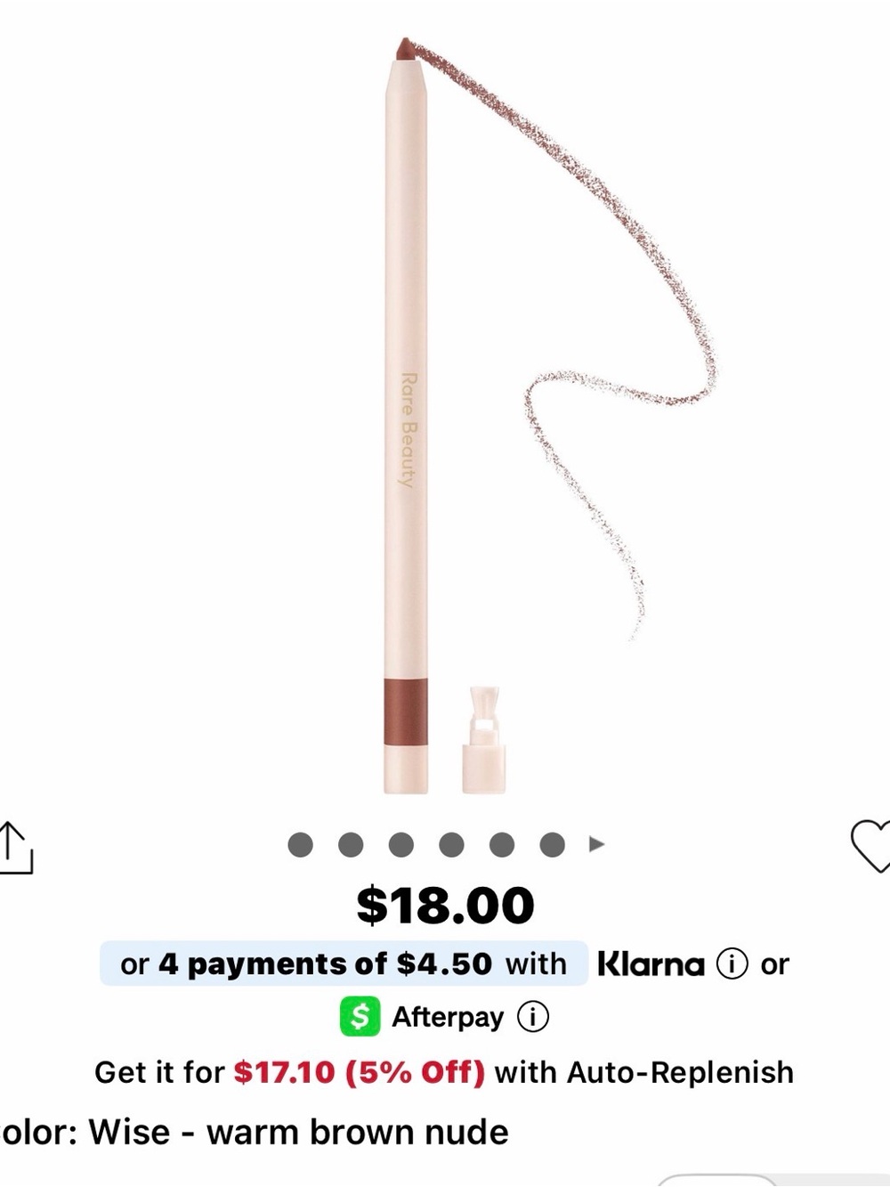 Rare Beauty Lip Liner Pencil in Warm Brown Nude